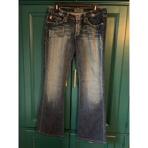 Big Star wide leg flare jeans w fading - honey flare